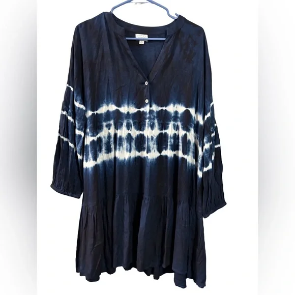 Mud Pie Women's Ellison Navy Tie Dye Dress S - Picture 2 of 11
